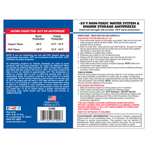Star brite Non-Toxic Pink Antifreeze Instructions