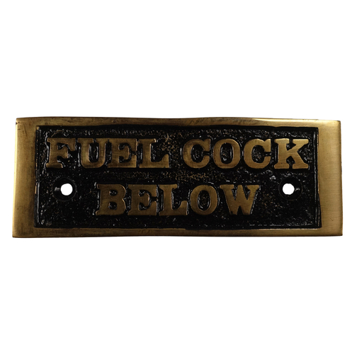 Brass Rectangular Fuel Cock Below Plaque