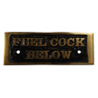 Brass Rectangular Fuel Cock Below Plaque