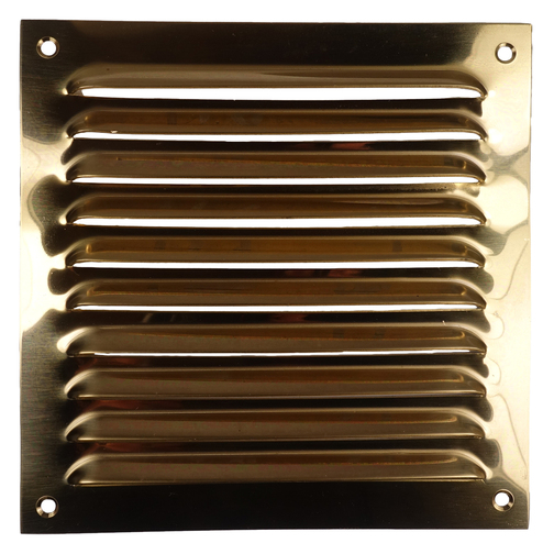 Brass Louvre Vent Grille - 151 x 151mm