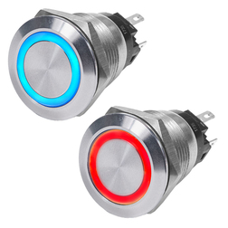 Blue Sea Waterproof LED Ring Push Button Switch