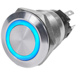 Blue Sea Waterproof LED Ring Push Button Switch - Blue