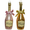 Champagne Bottle Glass Christmas Baubles