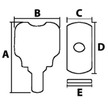 Osculati Inspection Hatch Handle (L61) Measurements