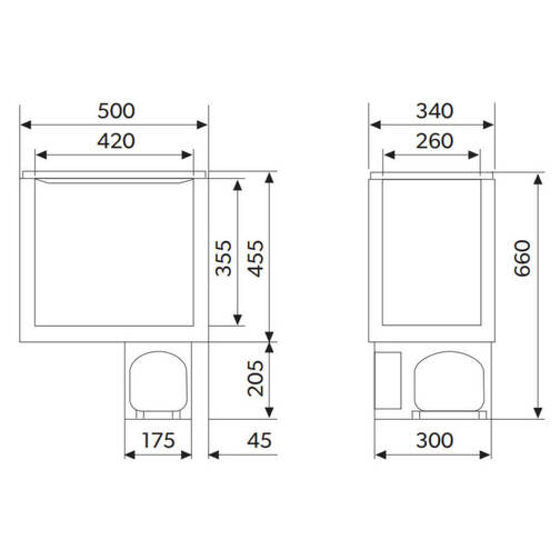 Dometic Coolmatic CB40W Fridge Measurements Diagram