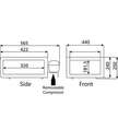 Dometic Coolmatic CD 20 Drawer Refrigerator Measurements Diagram