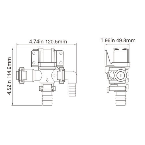 Seaflo Toilet Solenoid & Siphon Breaker Measurements