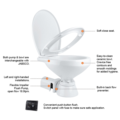 Seaflo Regular Bowl Electric Toilet Features
