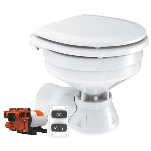 Seaflo Compact Bowl Quiet Flush Electric Toilet - Seawater System
