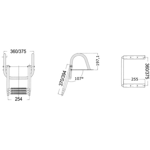 Stainless Steel Telescopic Swim Ladder Measurements