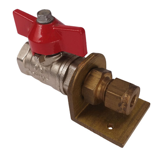 Brass Compression Fitting Valve Bracket with Valve Attached