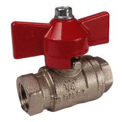 Brass Female Socket Tee Handle Ball Valve - 1/4"