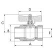 Brass Female Socket Tee Handle Ball Valve Measurements