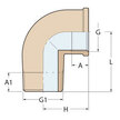 Guidi Brass 90-Degree Elbow Measurements