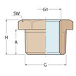 Guidi Brass Hex Head Bushing Measurements