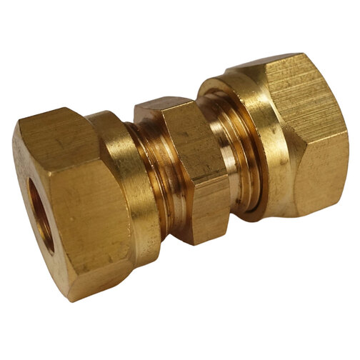 Brass Equal Straight Coupling Compression Fitting - 3/8" x 3/8"