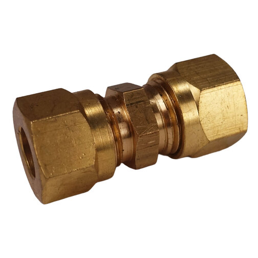 Brass Equal Straight Coupling Compression Fitting - 5/16" x 5/16"