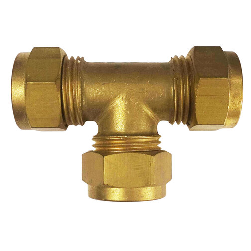 Brass Equal Tee Coupling Compression Fitting - 1/2"