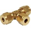Brass Equal Tee Coupling Compression Fitting - 1/4"