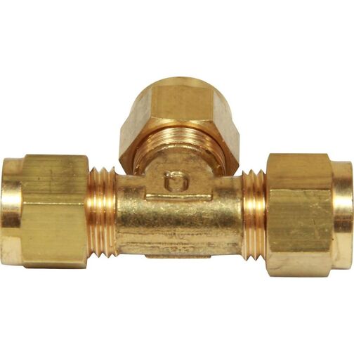 Brass Equal Tee Coupling Compression Fitting - 1/4"