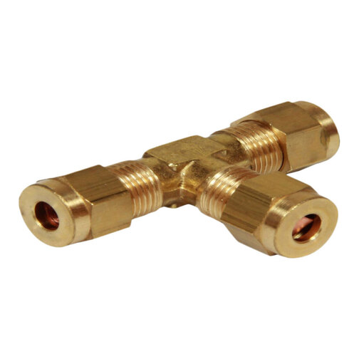 Brass Equal Tee Coupling Compression Fitting - 1/8"