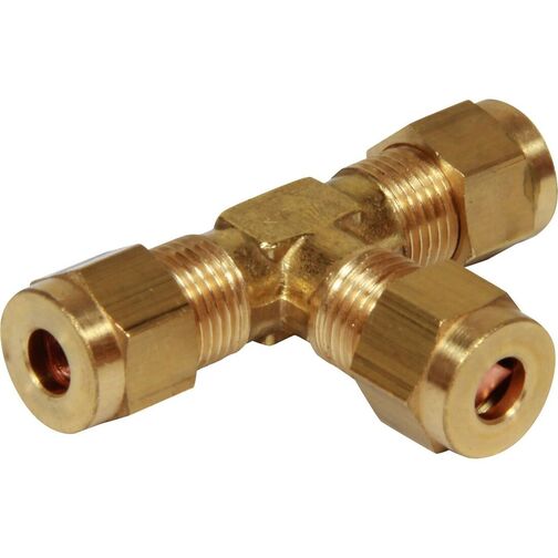 Brass Equal Tee Coupling Compression Fitting - 3/16"