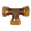 Brass Equal Tee Coupling Compression Fitting - 3/8"