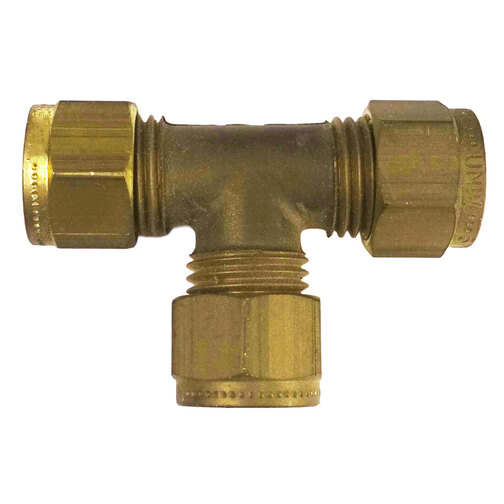 Brass Equal Tee Coupling Compression Fitting - 5/16"
