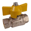 Brass Female Socket Yellow Tee Handle Ball Valve - 1/4"