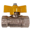 Brass Female Socket Yellow Tee Handle Ball Valve - 3/8"