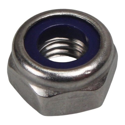 Stainless Steel M10 Metric Hex Nyloc Nuts - 10 Pack