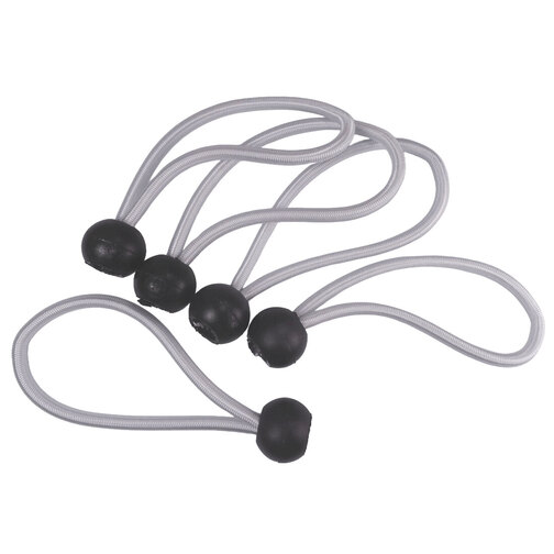 Black on White 114mm Elastic Ball Loops