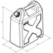 Can-SB Anti-Spill Valve 5 Litre Fuel Can Measurement Diagram