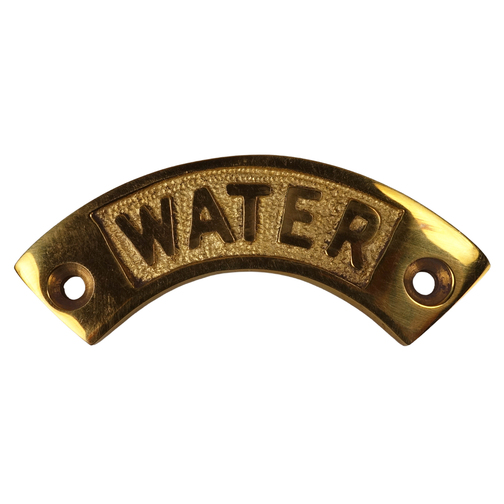 Curved Brass Water Name Plate