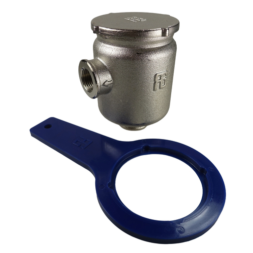 Guidi Tirreno Nickle-plated Brass Water Strainers with Metal Cap - 1/2"