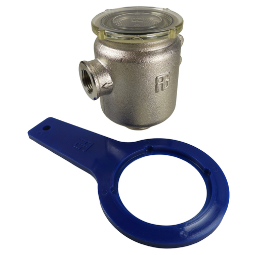 Guidi Tirreno Nickle-plated Brass Water Strainers with Transparent Cap - 1/2"