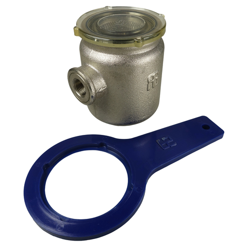 Guidi Tirreno Nickle-plated Brass Water Strainers with Transparent Cap - 3/8"