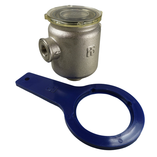 Guidi Tirreno Nickle-plated Brass Water Strainers with Transparent Cap - 3/8"