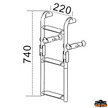Trem Stainless Steel Folding Boarding Ladder - 1 Fixed & 2 Folding Steps Measurements
